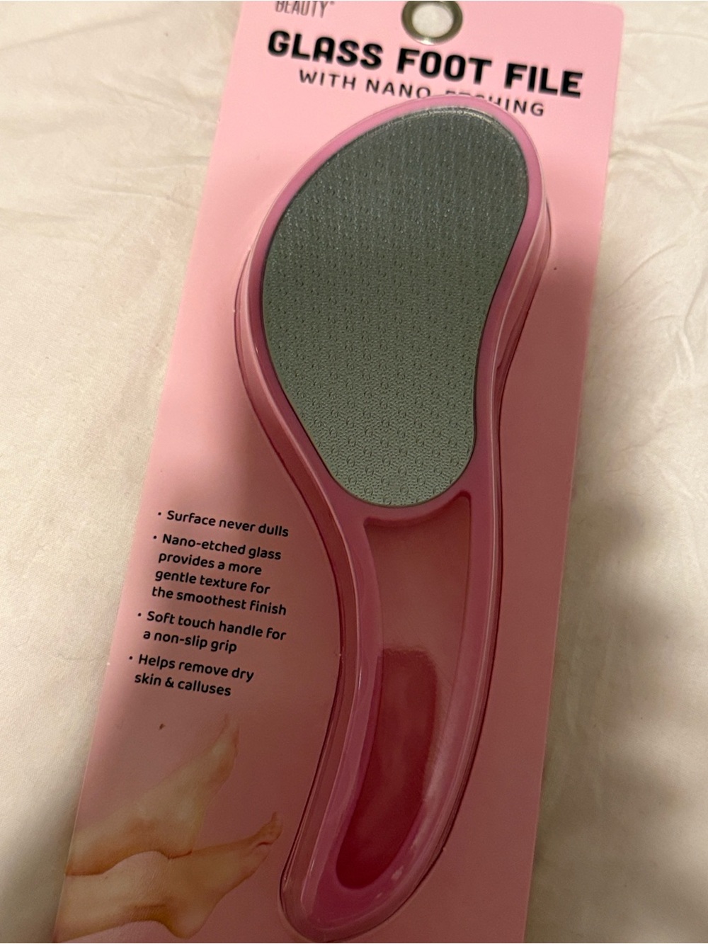 Pink Glass Foot File - Soft Touch Handle - Picture 4 of 4